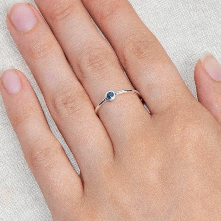 Blue Sapphire Silver Ring
