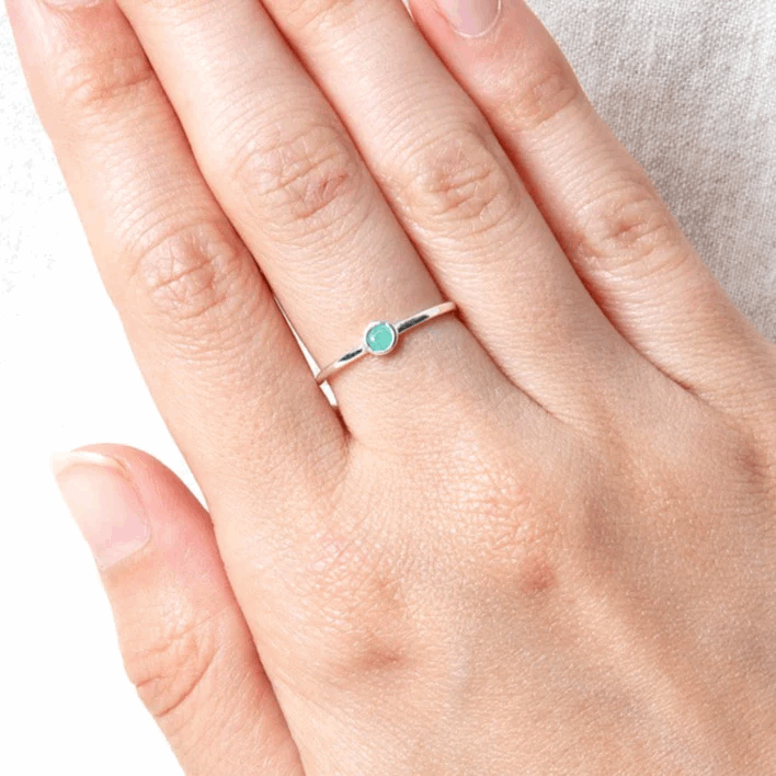 Emerald Silver Ring