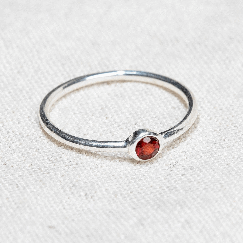 Garnet Silver Ring