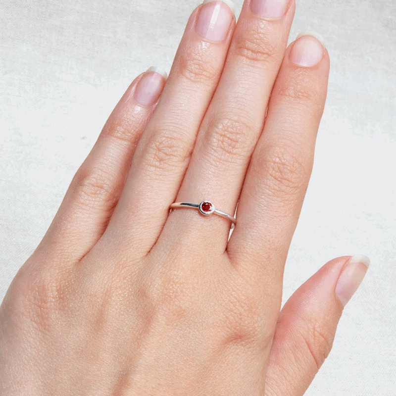 Garnet Silver Ring