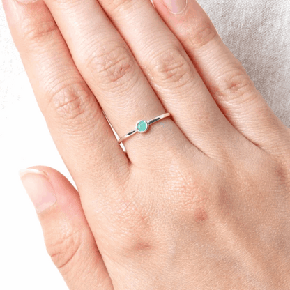 Emerald Silver Ring