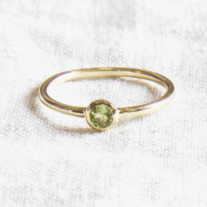Genuine Peridot Silver Ring