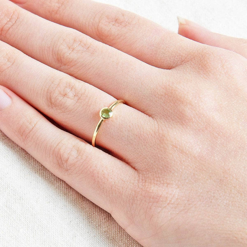 Genuine Peridot Silver Ring